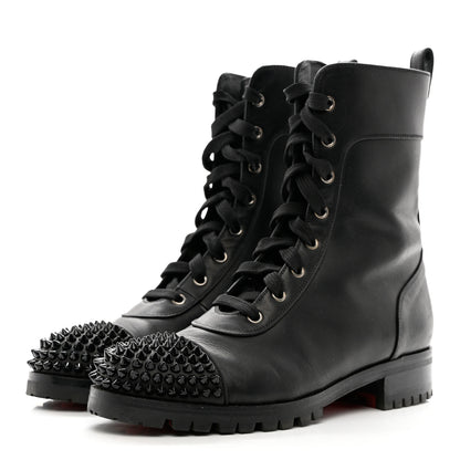 Christian Louboutin Calfskin Spikes TS Croc Flat Boots 39 Black 3 of 11