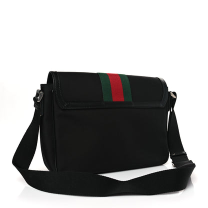 Gucci Techno Canvas Web Flap Messenger Bag Black 3 of 9
