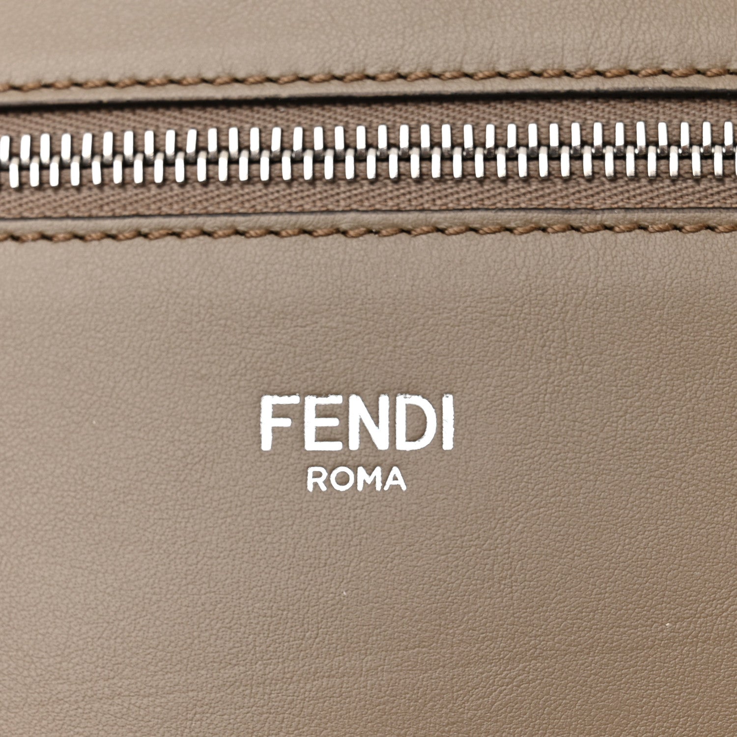 Fendi Cuoio Romano Vitello Cover Glazed Fabric Bi-Color FF 1974 Mini Peekaboo I SEE U Satchel Tartufo Banana Tobacco Moro 9 of 12