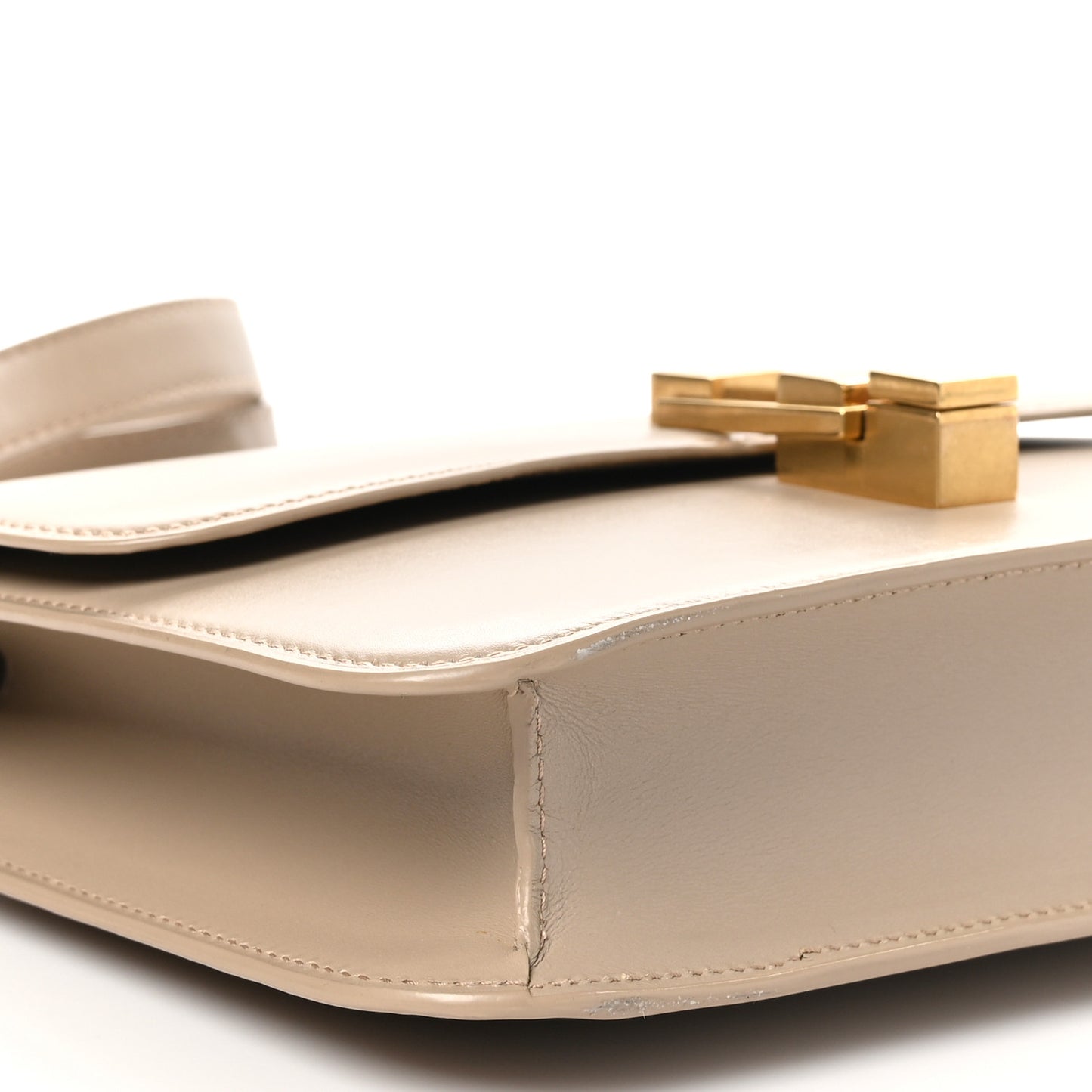 Smooth Calfskin Le Carre Satchel Dark Beige