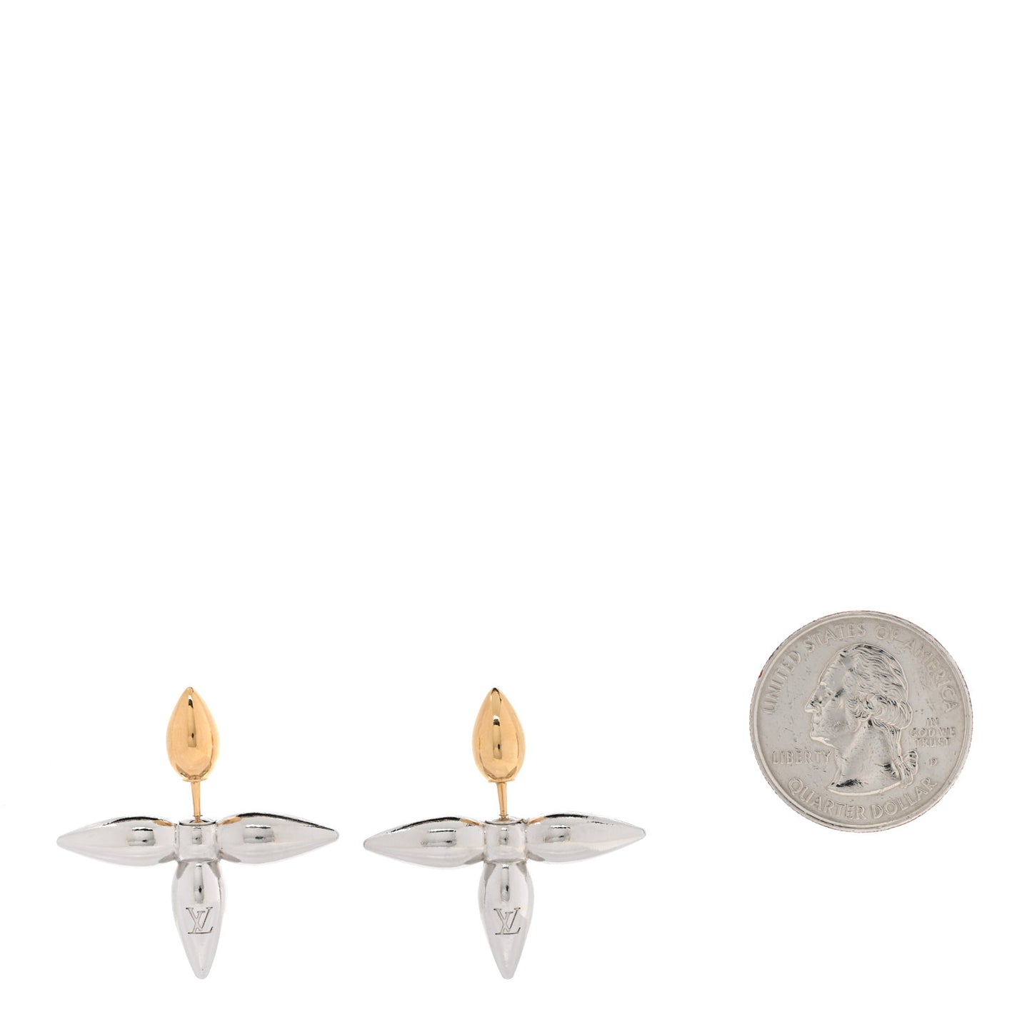Metal Louisette Earrings Silver Gold
