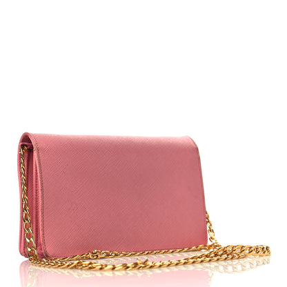 Prada Saffiano Lux Chain Wallet Petalo 3 of 14