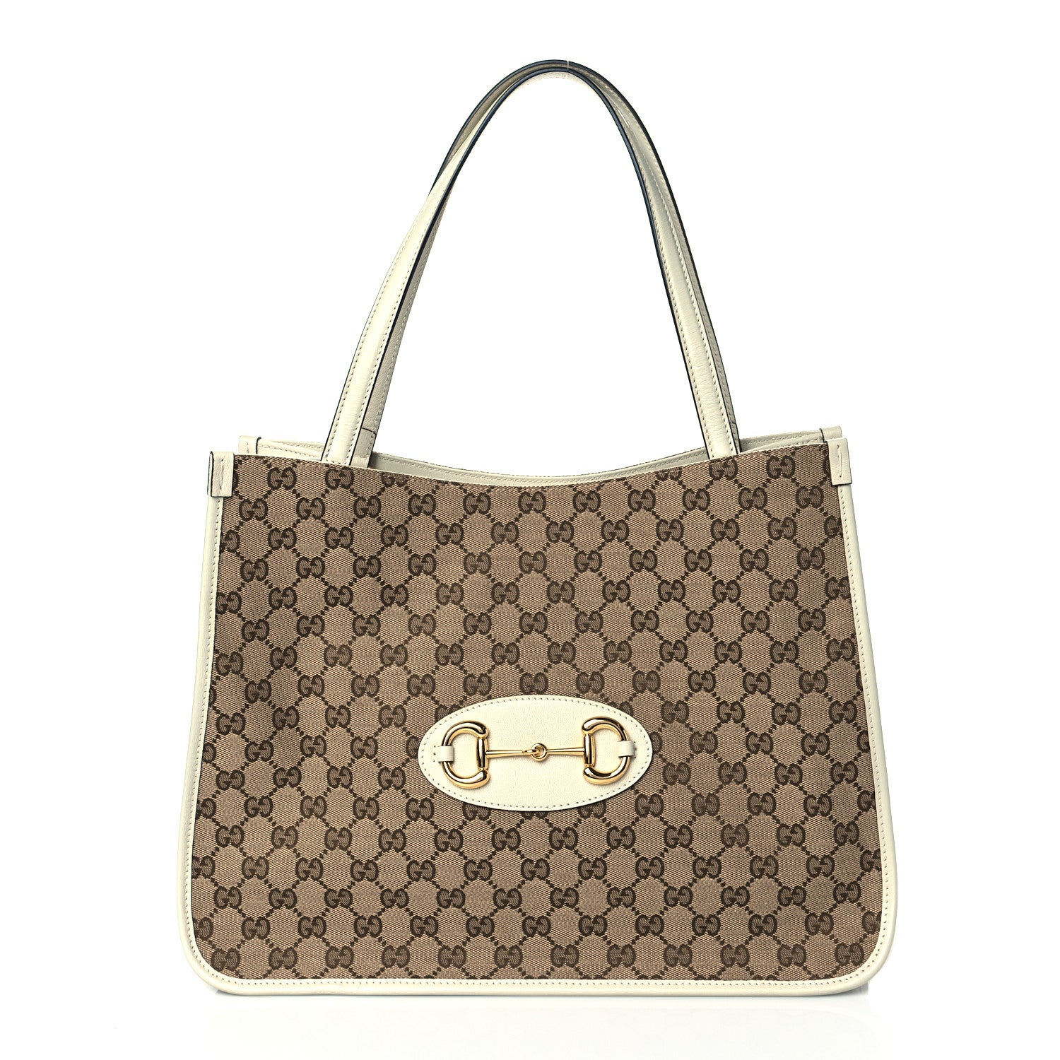 Gucci Monogram New Sakai Calfskin Lux Horsebit 1955 Tote Beige Ebony Mystic White 1 of 11