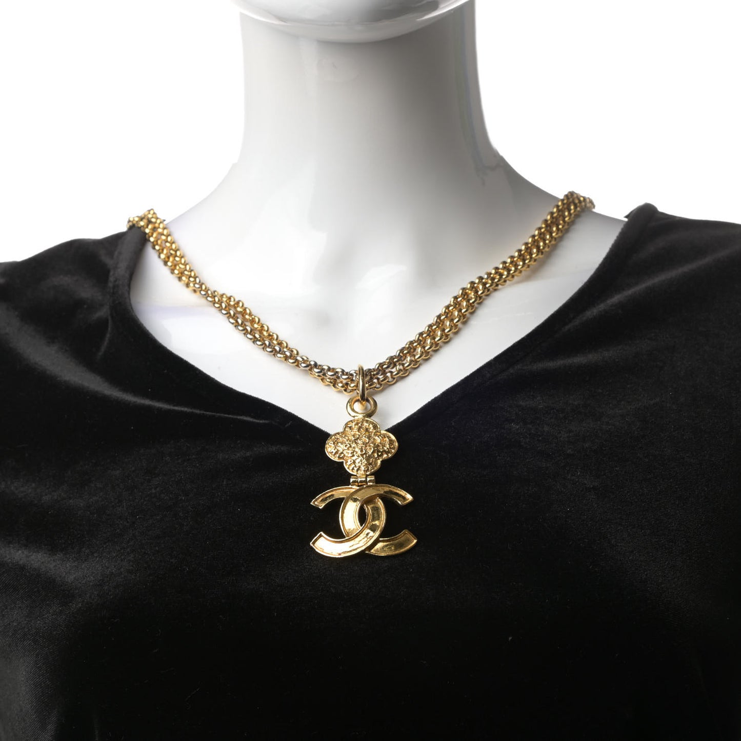 CC Cross Pendant Necklace Gold