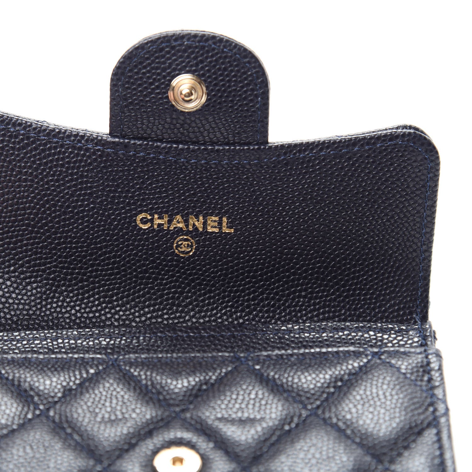 Chanel Caviar Quilted Flap Card Holder Dark Blue 6 of 9