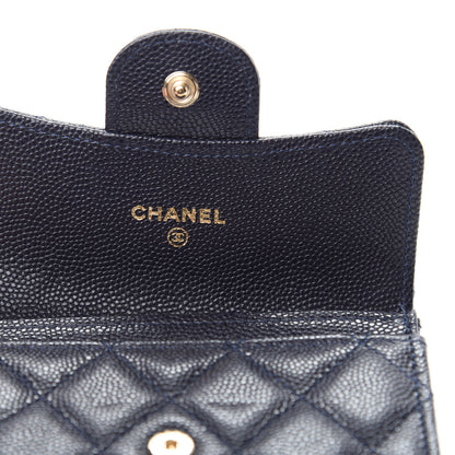 Chanel Caviar Quilted Flap Card Holder Dark Blue 6 of 9