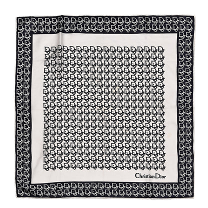 Christian Dior Silk Monogram Scarf Navy White 2 of 5