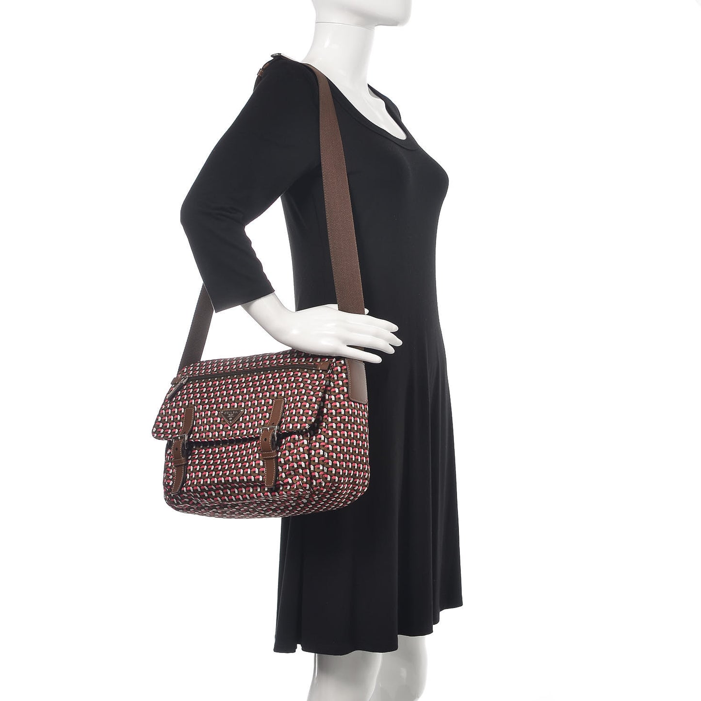 Tessuto Nylon Saffiano Otta Print Messenger Bag Rosa
