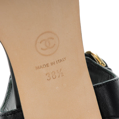 Chanel Lambskin Pearl CC Bijoux Sandals 38.5 Black 7 of 7