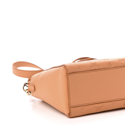 MCM Calfskin Ottomar Monogram Essential Crossbody Bag Sandstone 7 of 9