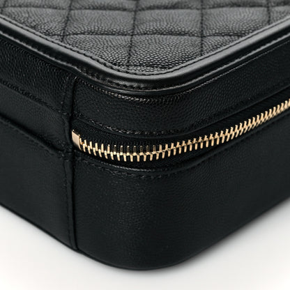 Chanel Caviar Quilted Medium CC Filigree Vanity Case Black 9 of 10