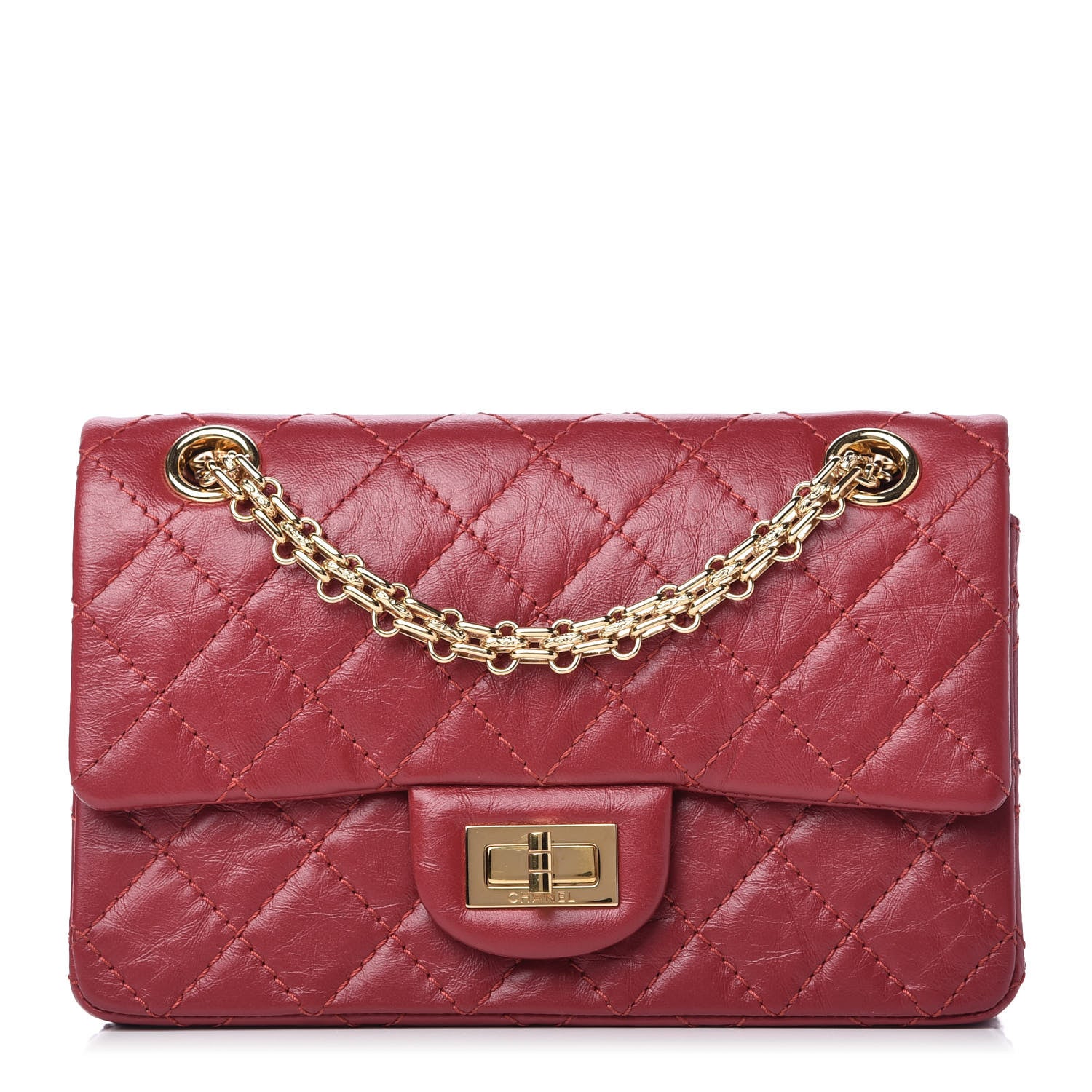 Chanel Aged Calfskin Quilted 2.55 Reissue Mini Flap Red 1 of 11