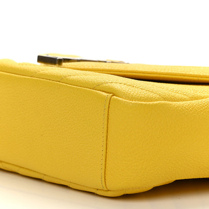 Saint Laurent Grained Calfskin Matelasse Chevron Medium Monogram Chain Bag Mimosa 9 of 10