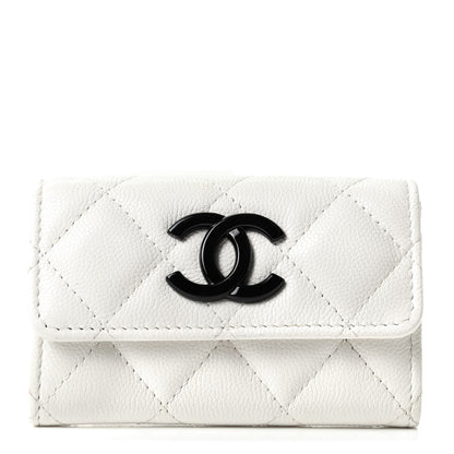 Chanel Caviar Quilted My Everything Flap Card Holder White 1 of 9