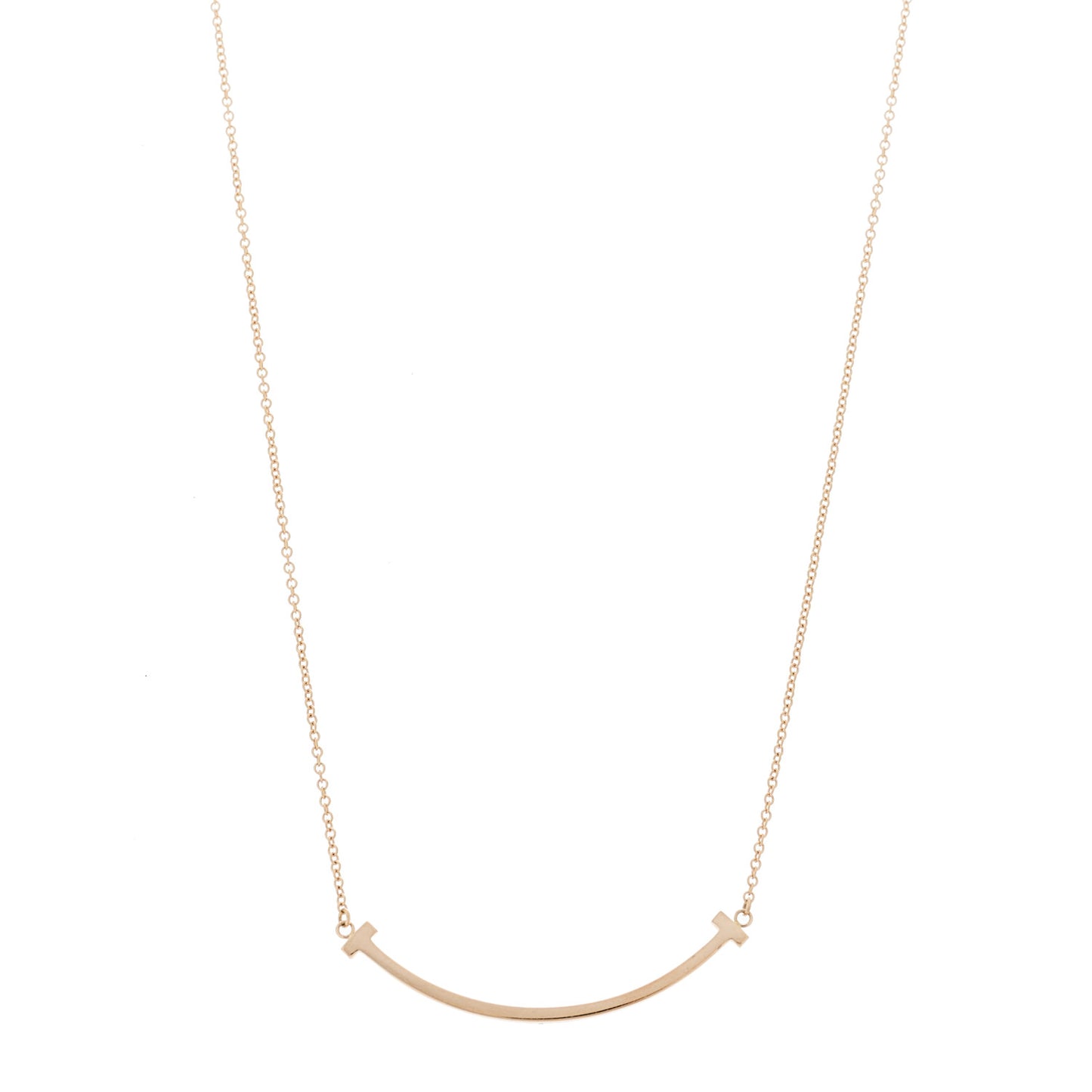 18K Rose Gold Small T Smile Pendant Necklace