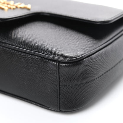 Prada Saffiano Flap Shoulder Bag Black 11 of 14