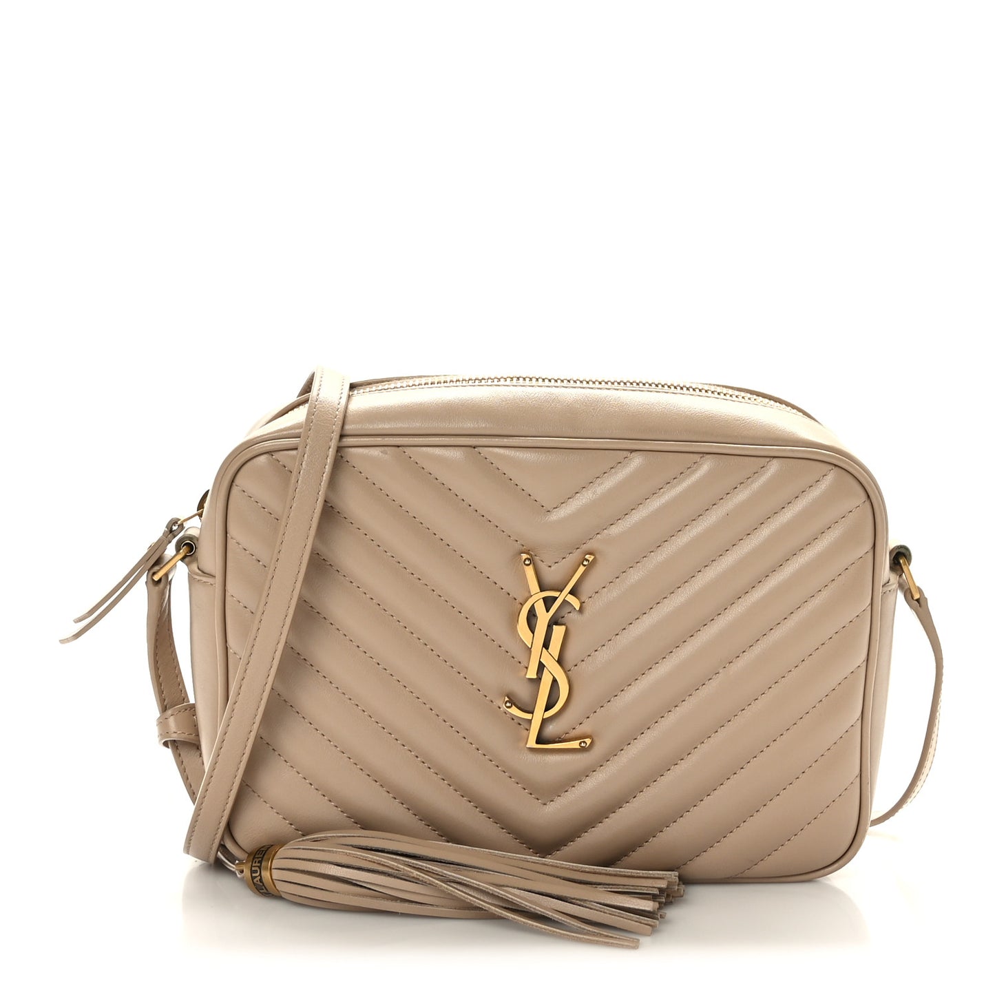 Calfskin Matelasse Monogram Lou Camera Bag Dark Beige