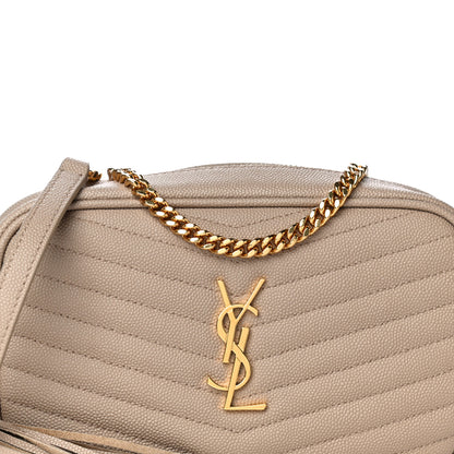 Saint Laurent Grain De Poudre Matelasse Monogram Mini Lou Camera Bag Dark Beige 8 of 10