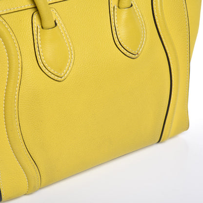 Celine Drummed Calfskin Micro Luggage Citron 15 of 19