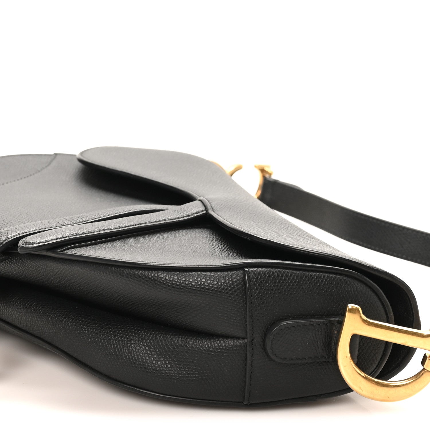 Christian Dior Grained Calfskin Saddle Bag Black 10 of 11