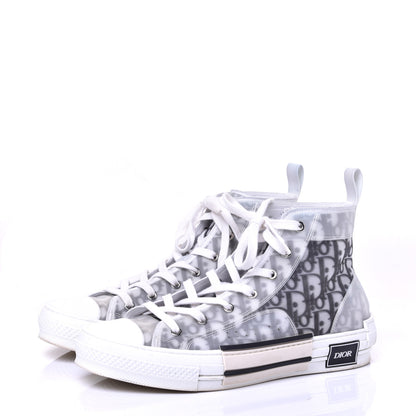 Christian Dior Technical Canvas Oblique Mens B23 High Top Sneakers 43 White Black 2 of 10