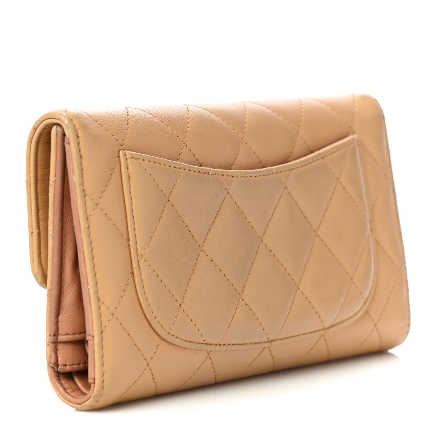 Chanel Lambskin Quilted Large Flap Wallet Beige 3 of 28