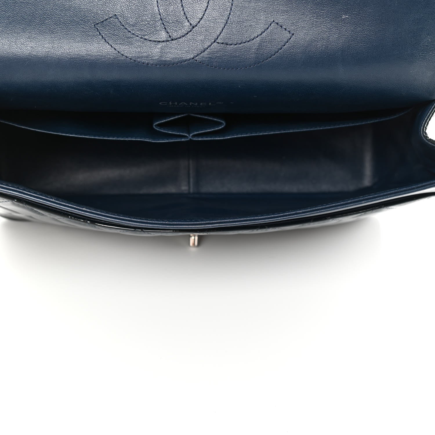 Chanel Patent Quilted Maxi Double Flap Navy Blue 4 of 6