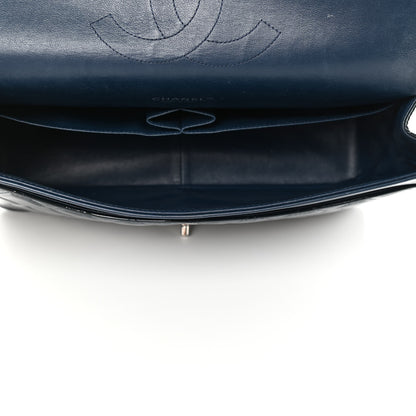 Chanel Patent Quilted Maxi Double Flap Navy Blue 4 of 6