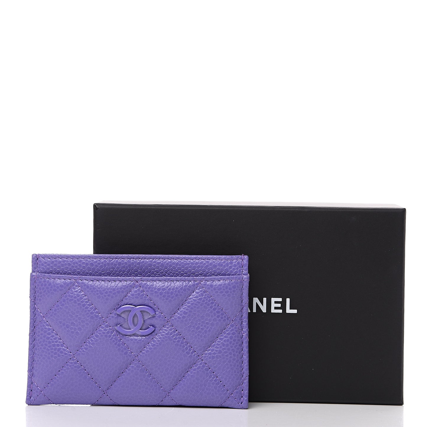Caviar Quilted Incognito Card Holder Purple
