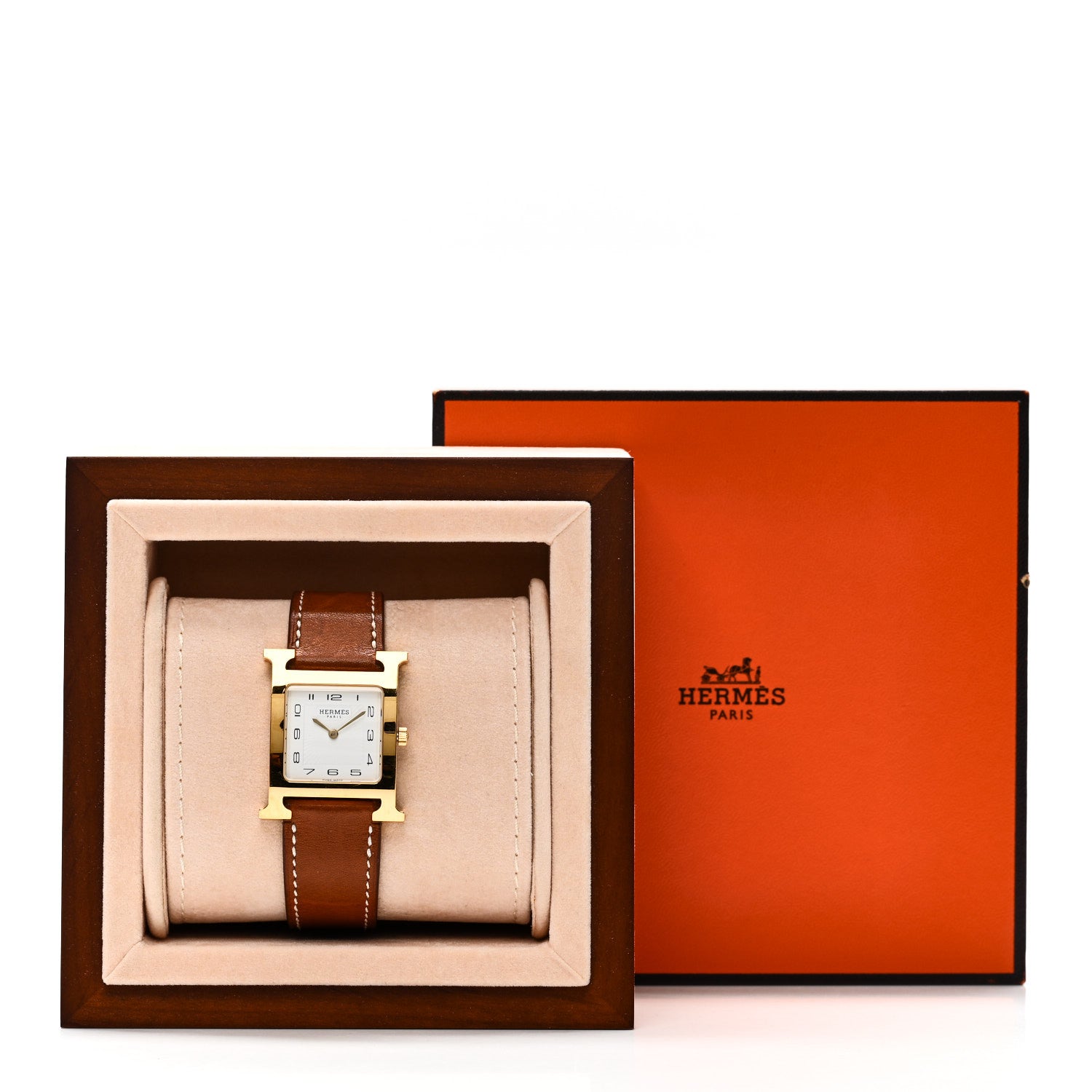 Hermes Stainless Steel Epsom 26mm Heure H Hour Quartz Watch Gold 5 of 5