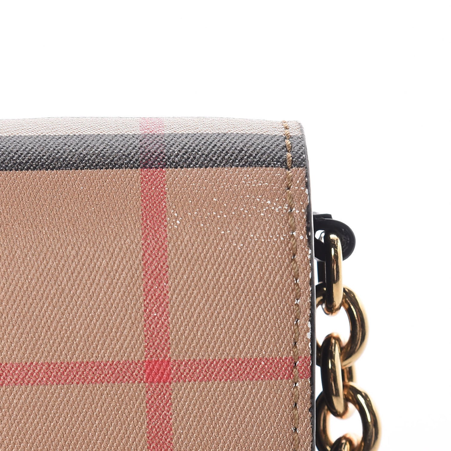 Vintage Check Henley Wallet On Chain Black