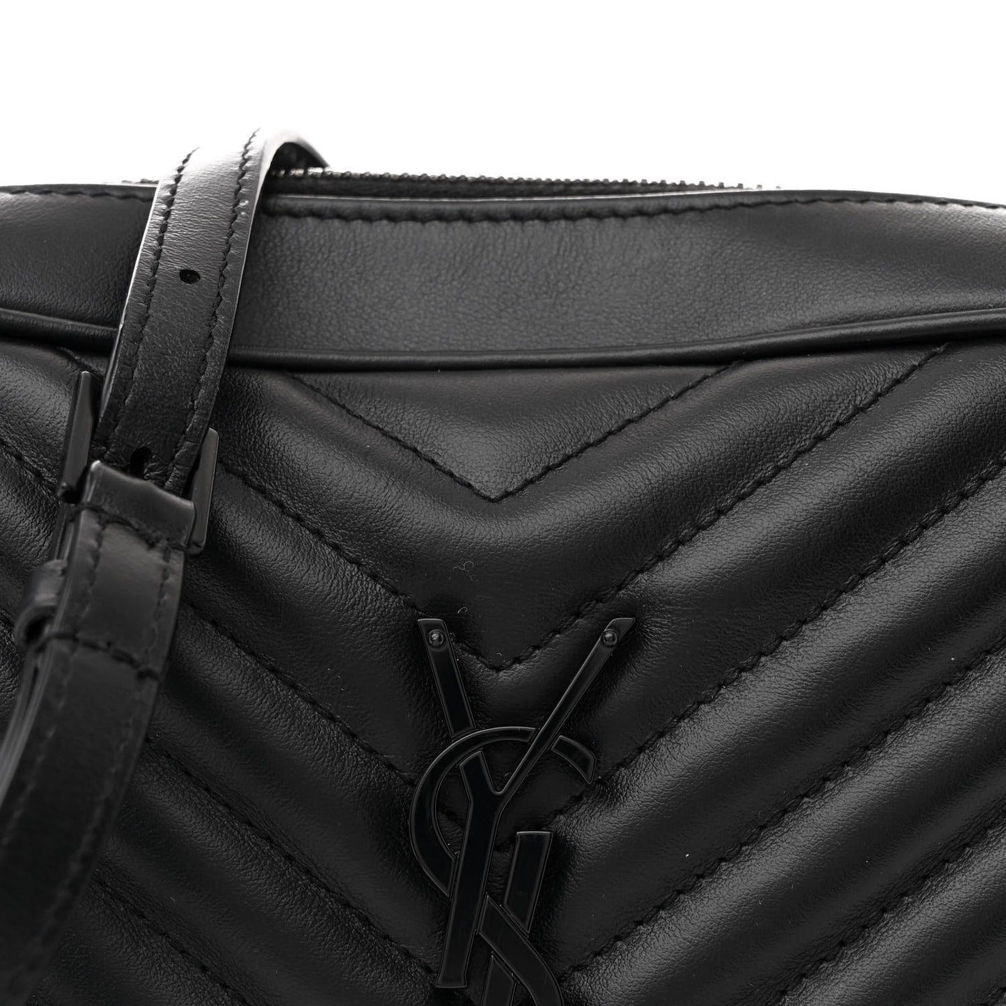 Calfskin Matelasse Monogram Monochrome Lou Camera Bag Black