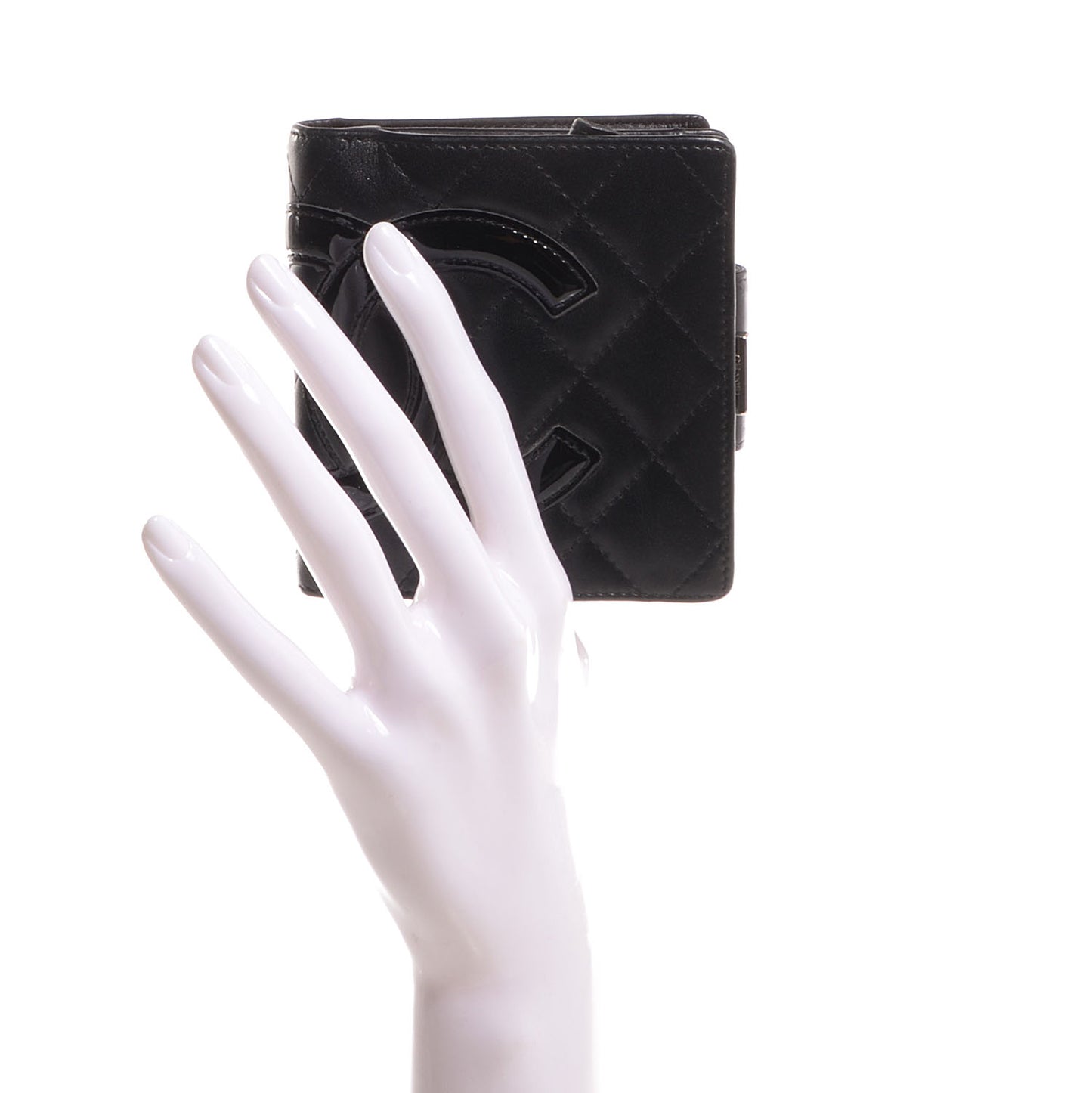 Calfskin Quilted Cambon Bi-Fold Wallet Black