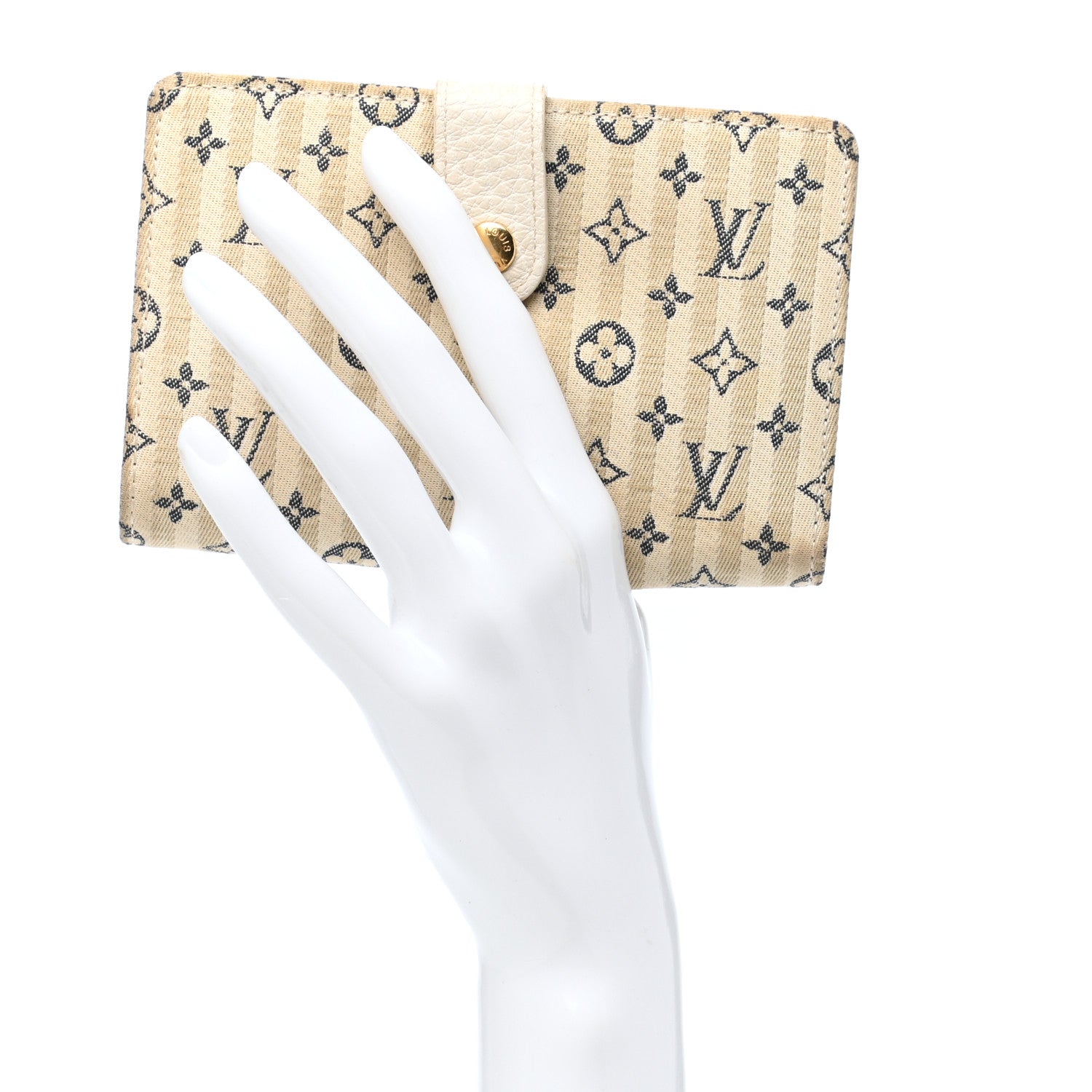 Louis Vuitton Mini Lin Croisette French Purse Wallet Blue 2 of 12