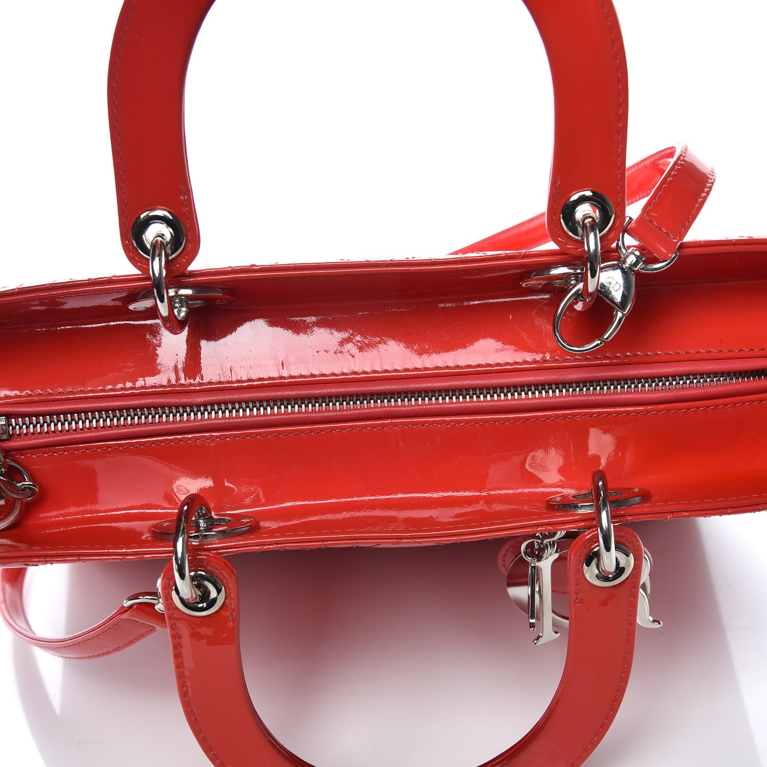 Christian Dior Patent Cannage Large Lady Dior Red 13 of 14