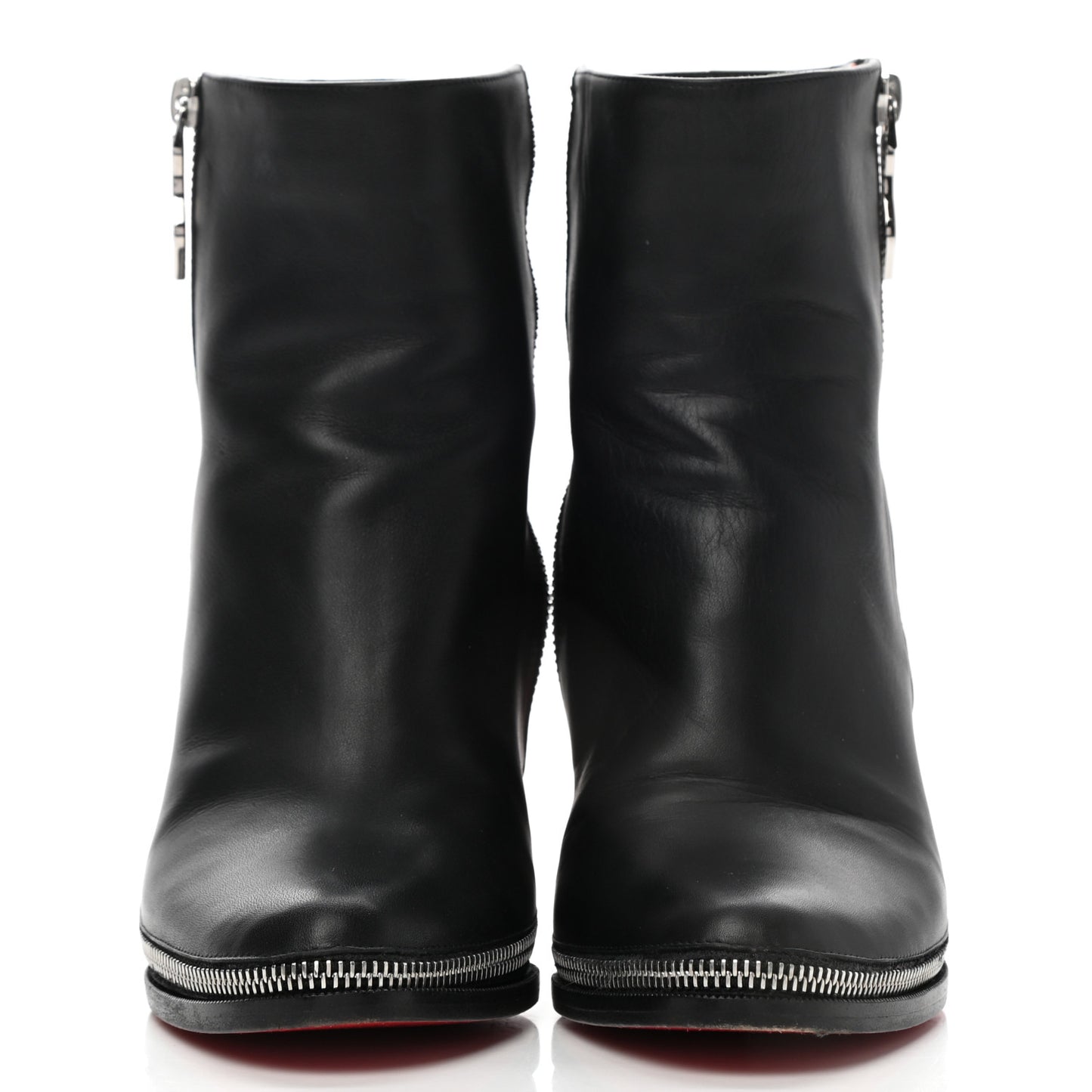 Calfskin Telezip 85 Ankle Bootie 39.5 Black
