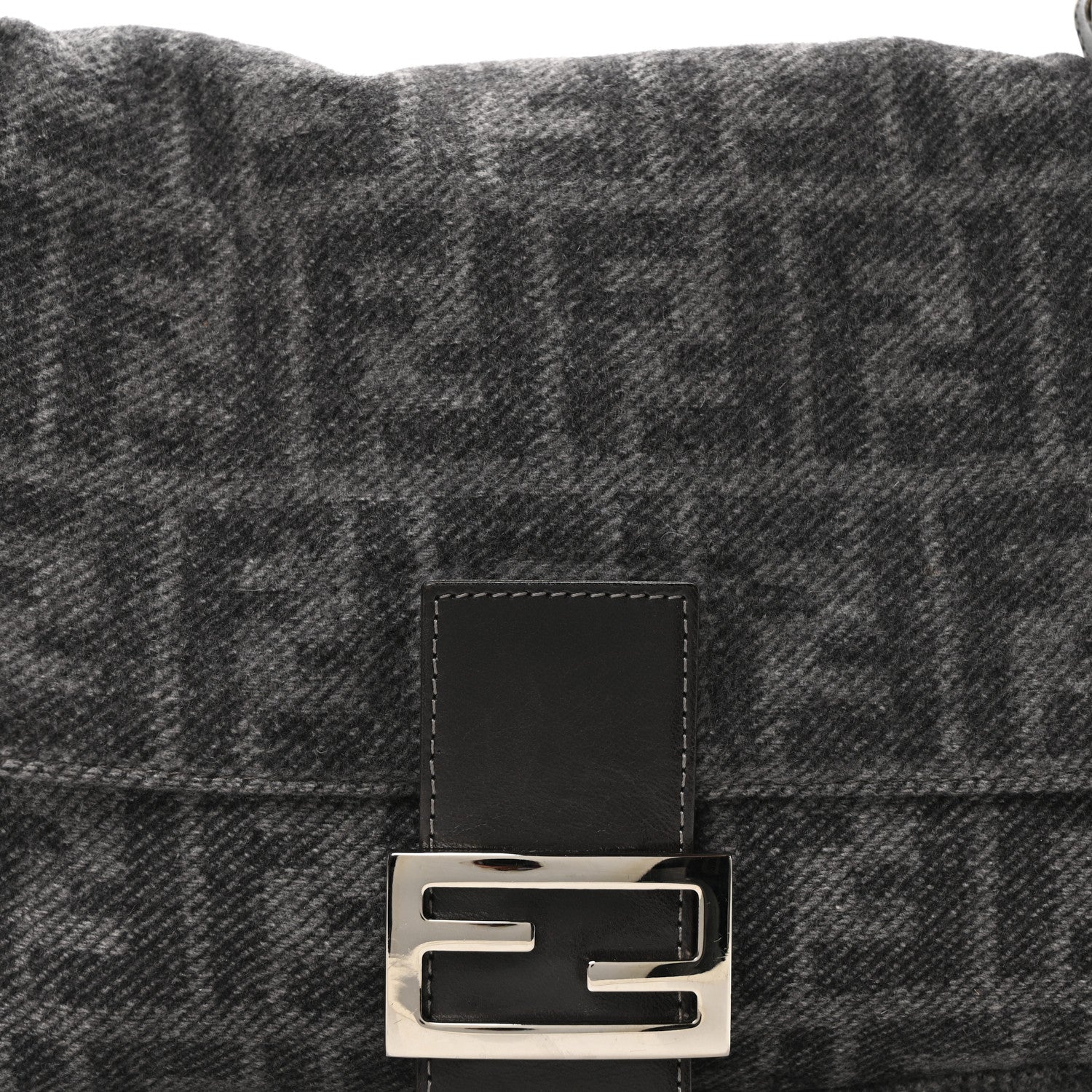 Fendi Wool Zucca Mama Baguette Grey 8 of 10