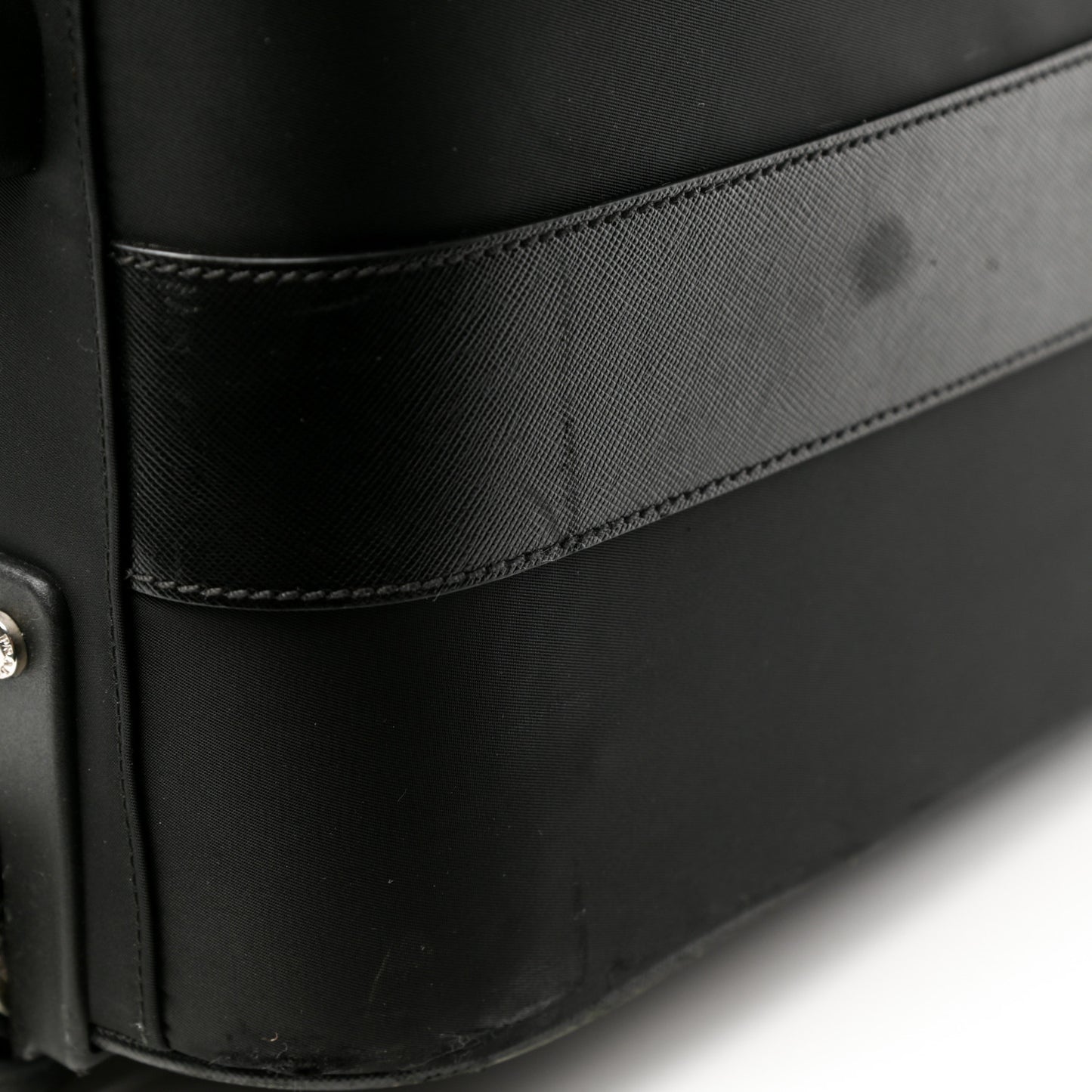 Tessuto Nylon Saffiano Suitcase Black