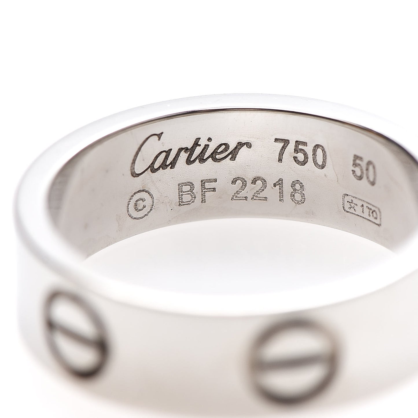 18K White Gold 5.5mm LOVE Ring 50 5.25