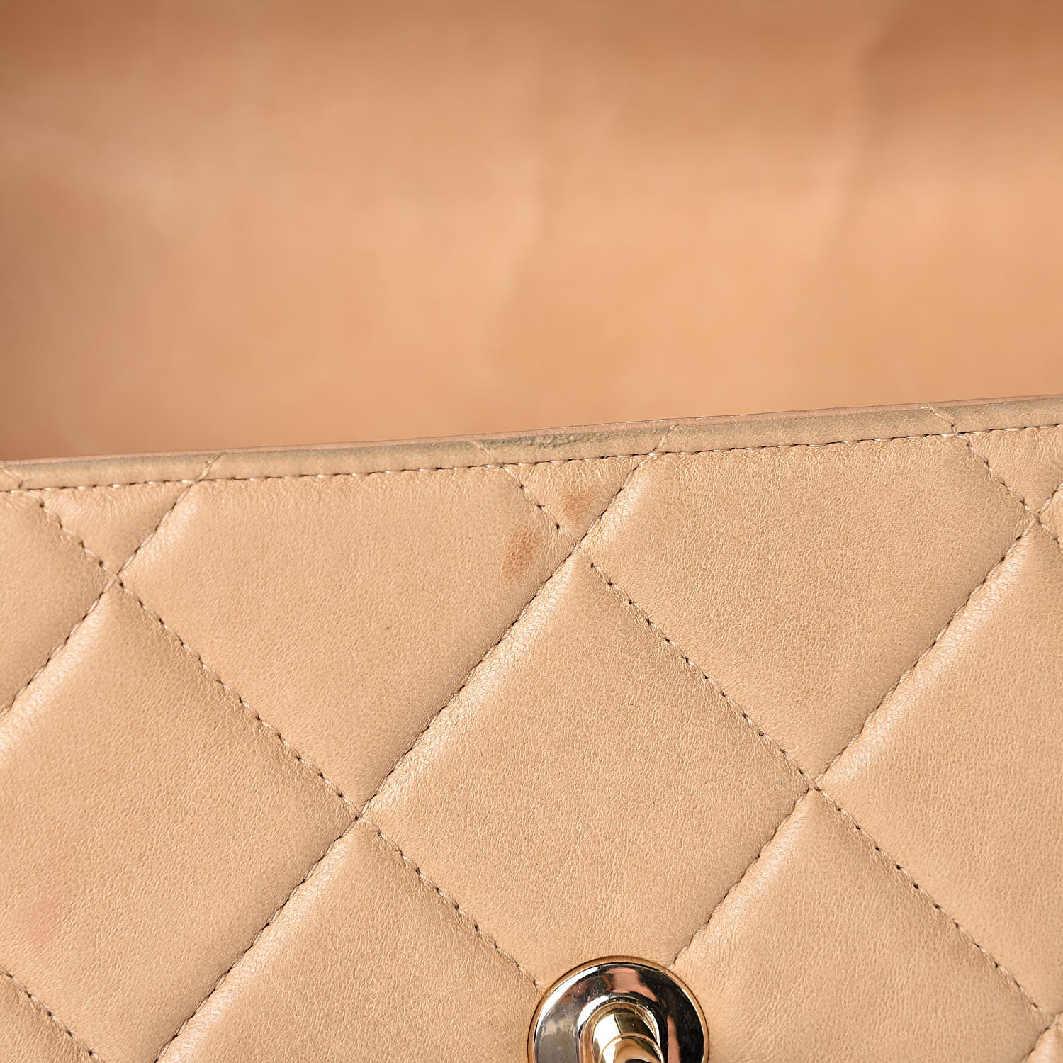 Chanel Lambskin Quilted Medium Single Flap Beige Black 10 of 26