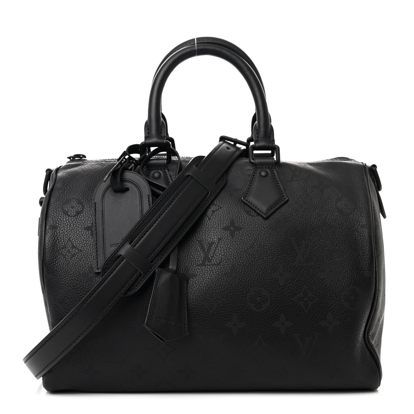 Calfskin Monogram Speedy P9 Bandouliere 30 Ultra Black