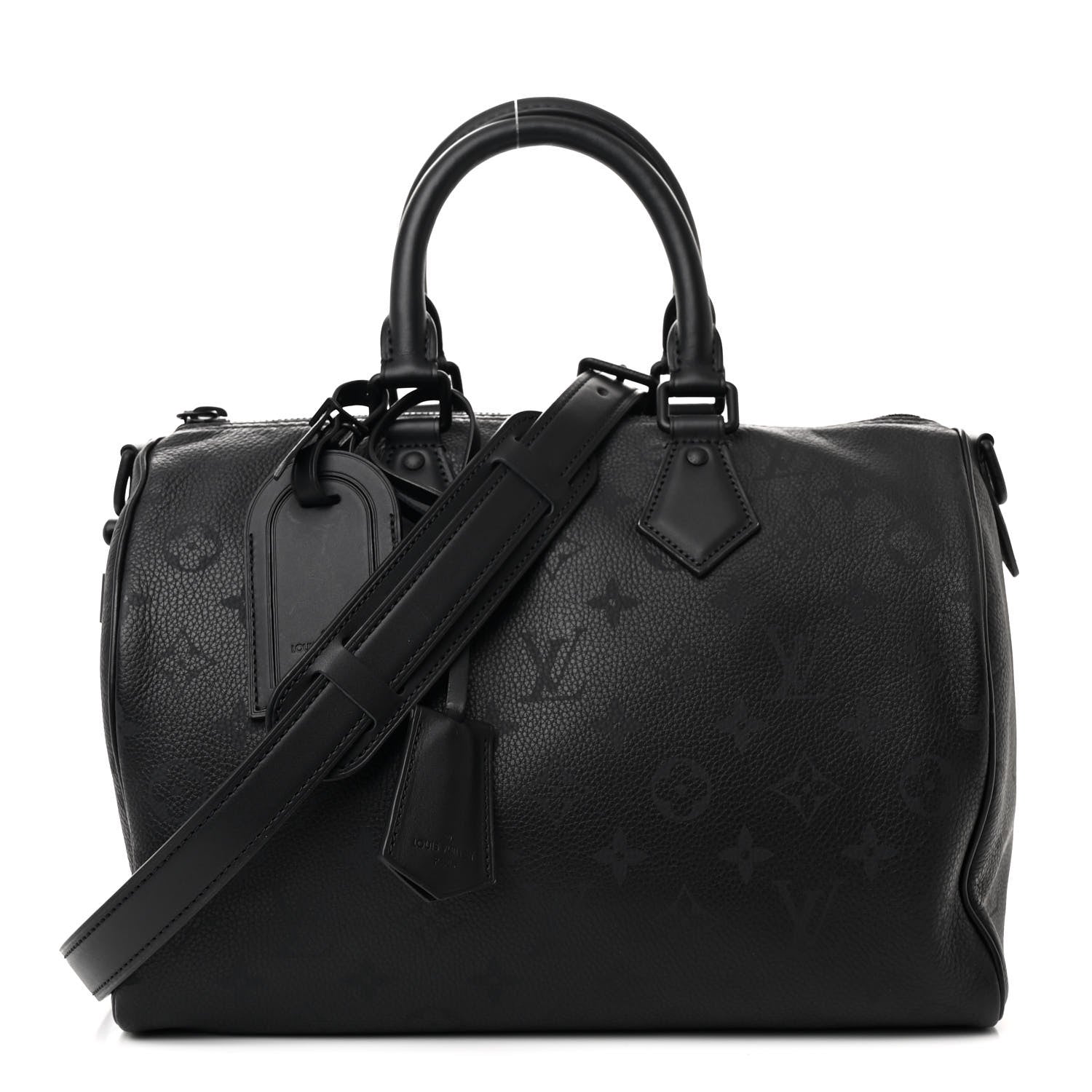 Louis Vuitton Calfskin Monogram Speedy P9 Bandouliere 30 Ultra Black 1 of 10