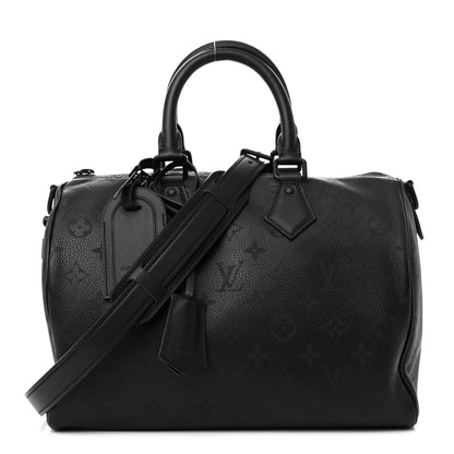Louis Vuitton Calfskin Monogram Speedy P9 Bandouliere 30 Ultra Black 1 of 10