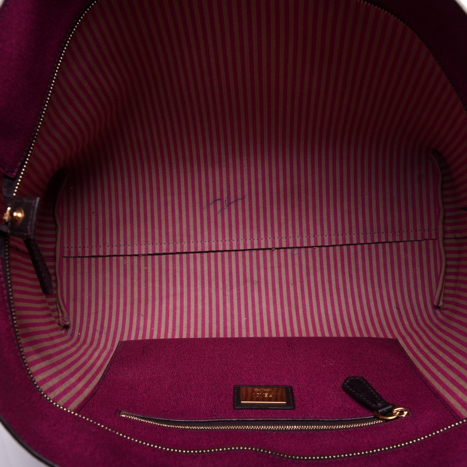 Fendi Zucca Spalmati Medium Roll Tote Tobacco Fuxia 5 of 12