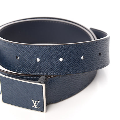 Louis Vuitton Taiga Mens 35mm Metropole Belt 90 36 Blue Marine 5 of 7