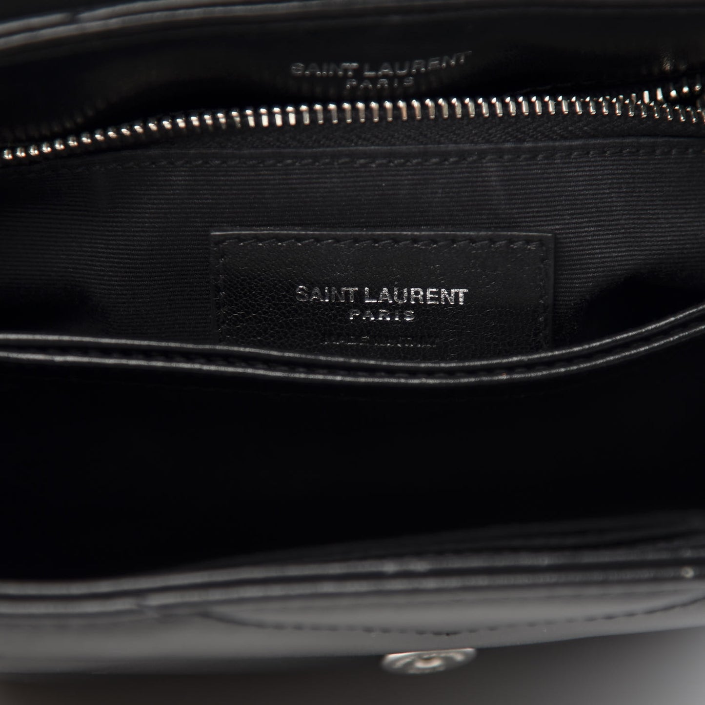 Calfskin Y Quilted Monogram Toy Loulou Crossbody Bag Black