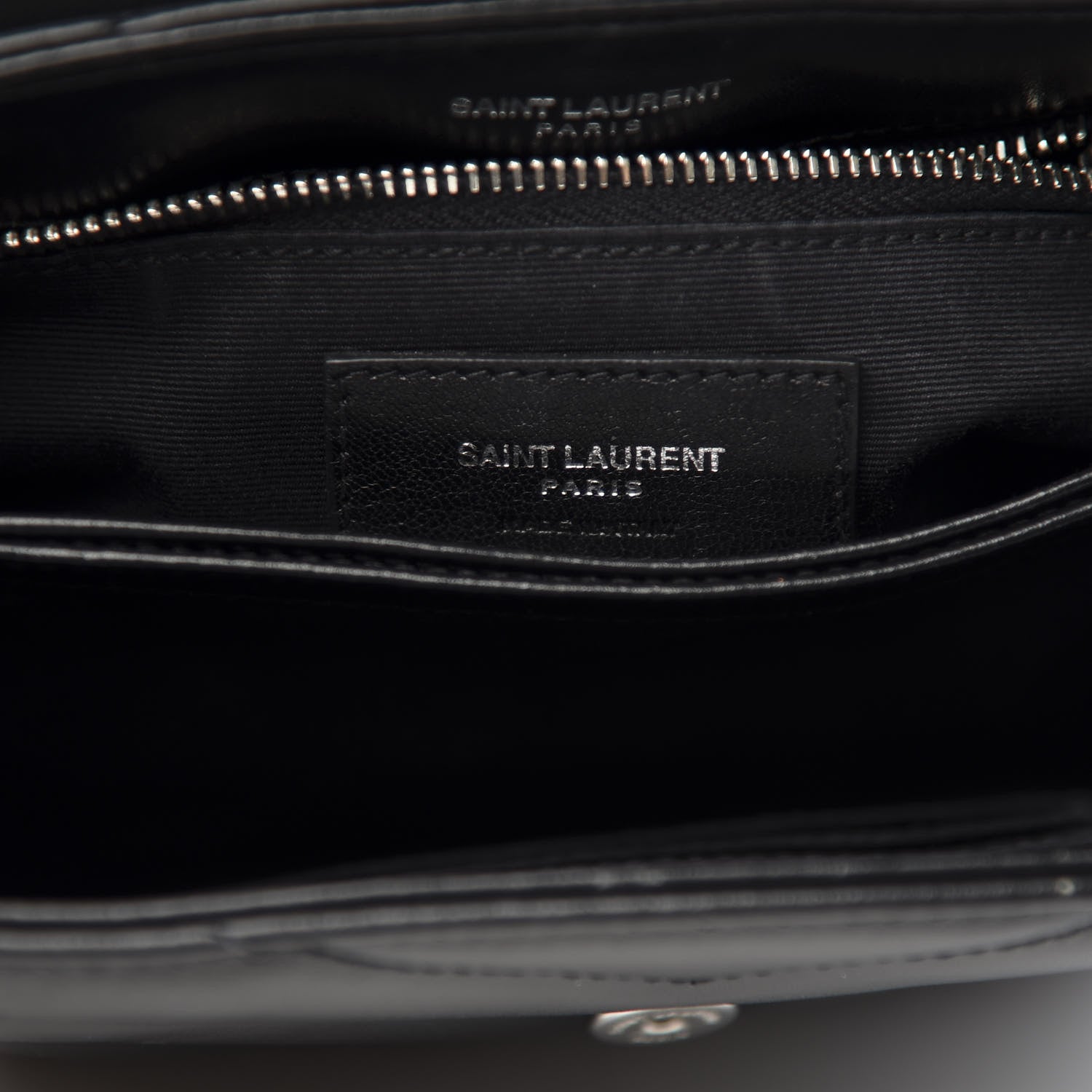 Saint Laurent Calfskin Y Quilted Monogram Toy Loulou Crossbody Bag Black 6 of 11