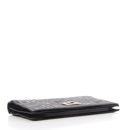 Fendi Nappa Logo Embossed Long Wallet On Chain Black 4 of 11