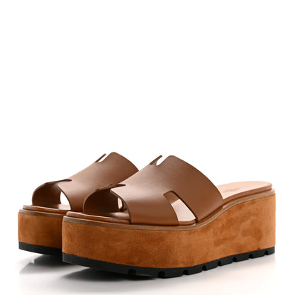 Hermes Calfskin Suede Goatskin Eze 30 Sandals 41 Naturel 3 of 9