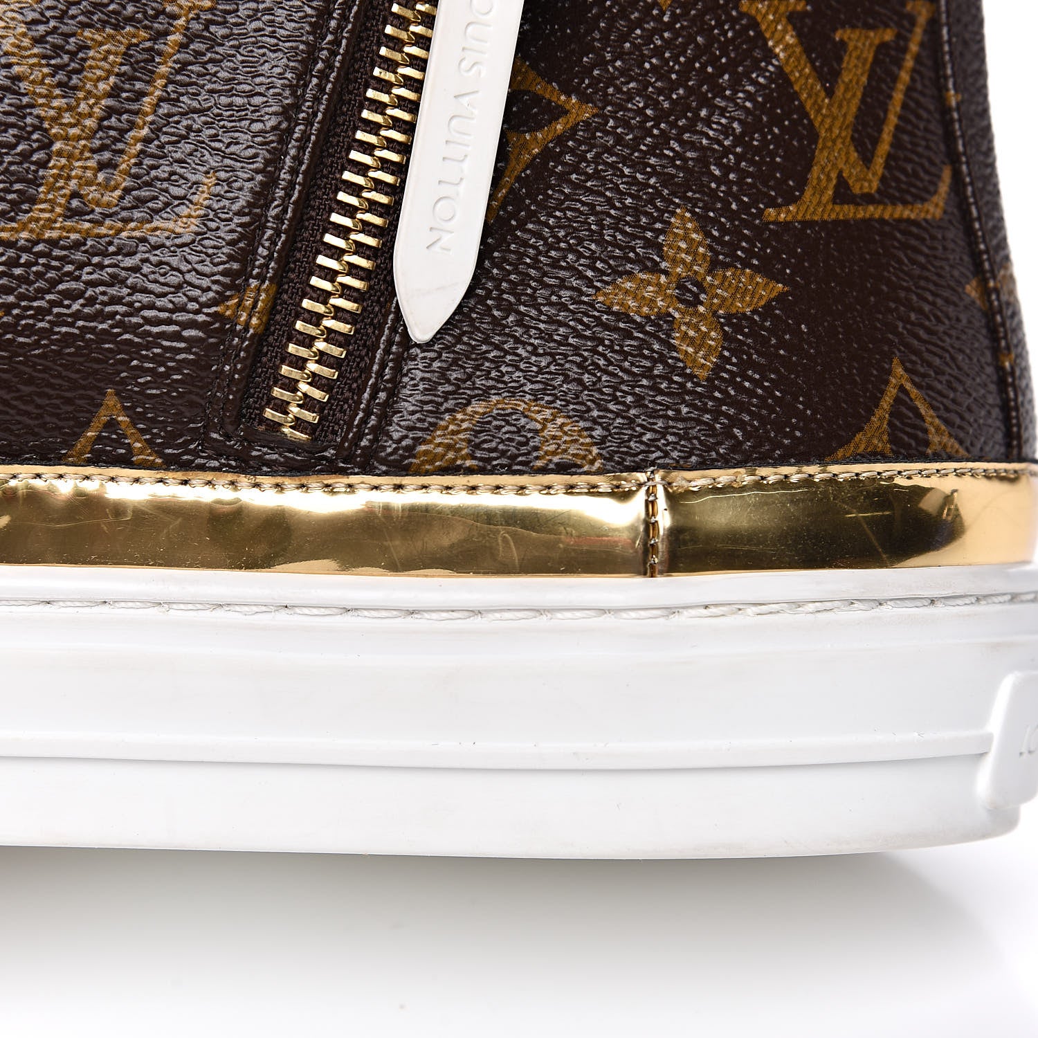 Louis Vuitton Patent Monogram Stellar Sneaker Boots 37 Gold 9 of 11